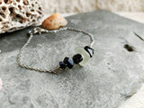 Sea Glass and Indigo Sunstone Bracelet