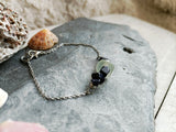 Sea Glass and Indigo Sunstone Bracelet