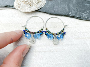 Sea Glass Hoop Earrings