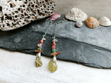 Crystal & Sea Glass Drop Earrings
